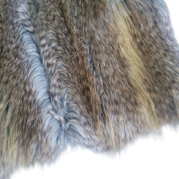 Y2k GUESS Faux Coyote Fur Vest Tan XS NWT Mob Wife Heritage Boho Festival - Picture 9 of 16